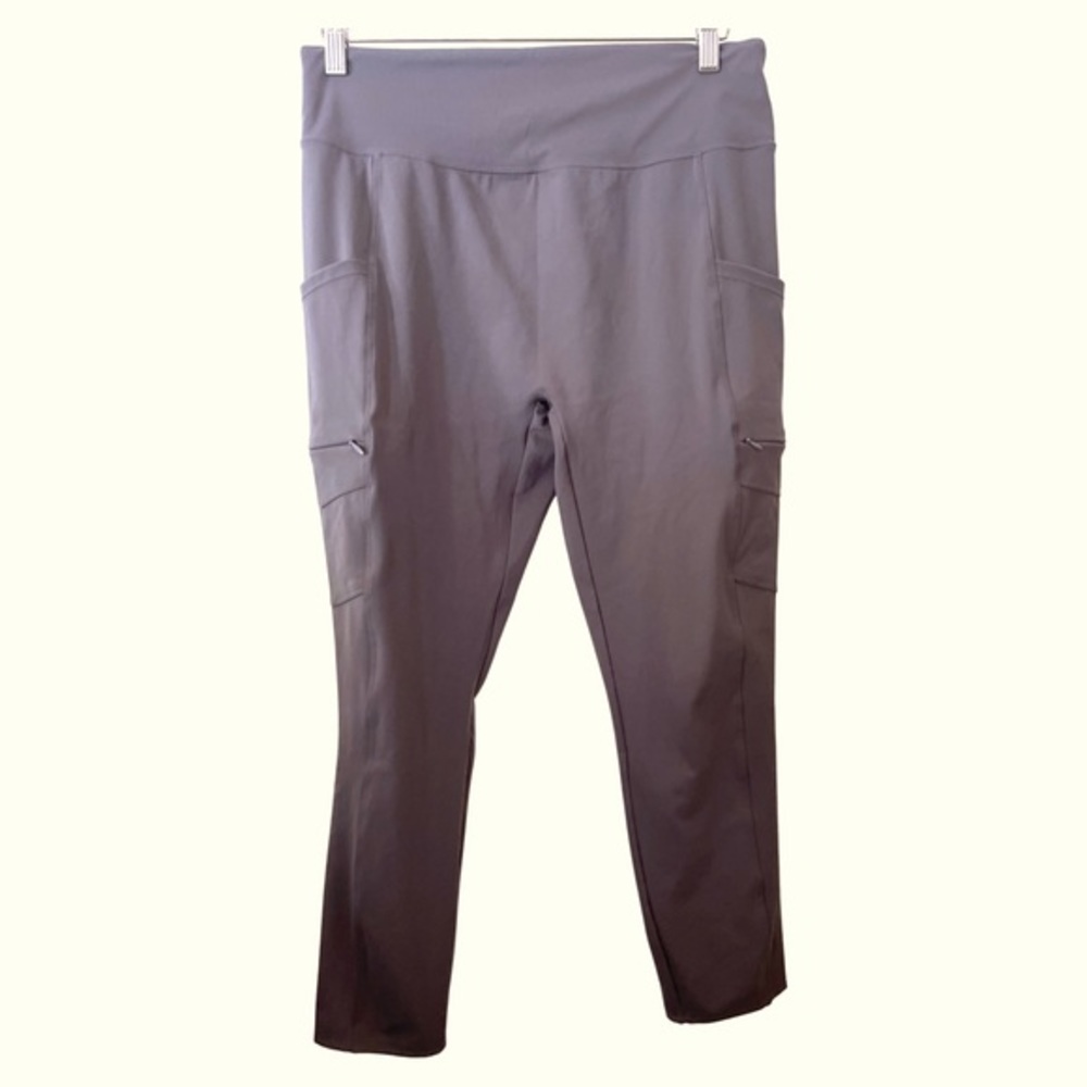 Zuda Grey Leggings yoga pants with Multiple pockets and‎ wide waist band